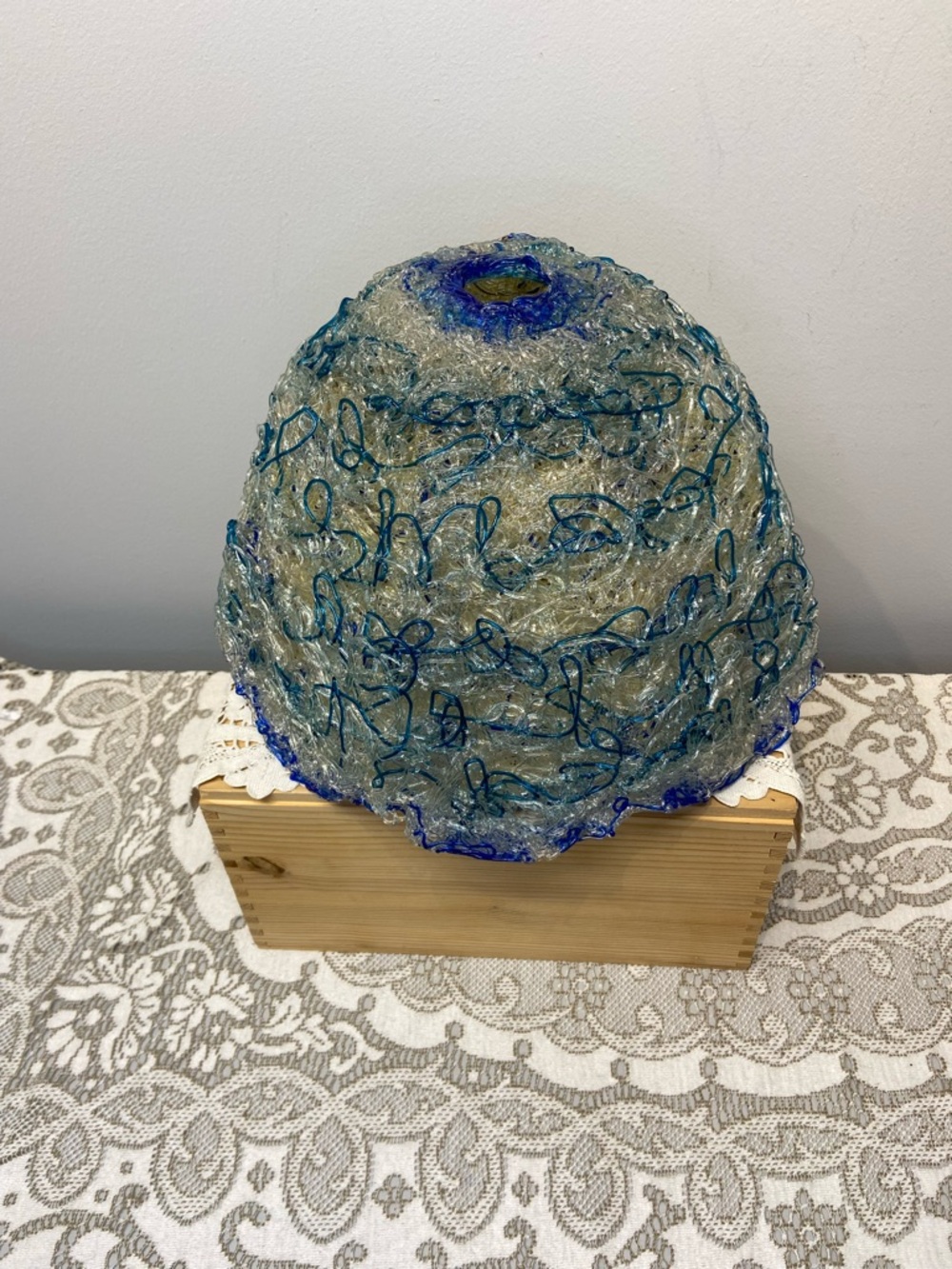 Vintage Spaghetti Spun Lucite Swag Lamp Shade - Picture 2 of 9